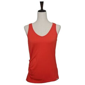 The North Face Orange Pleated  Athletic Stretch Sports Tank Top Size SP
